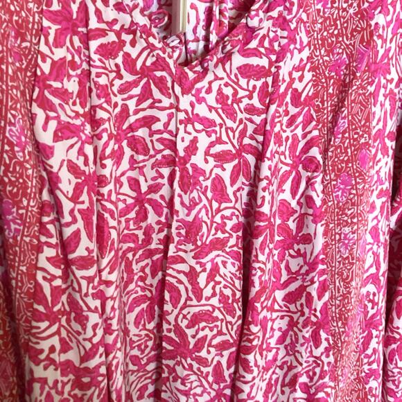 Natalie Martin 100% Silk Short Fiore Swing Dress Gloriosa Hot Pink Floral XL NWT - Picture 4 of 8